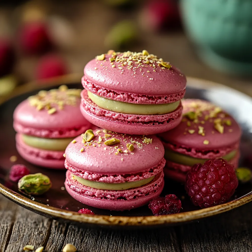 Beautiful Pistachio Raspberry French Cookies