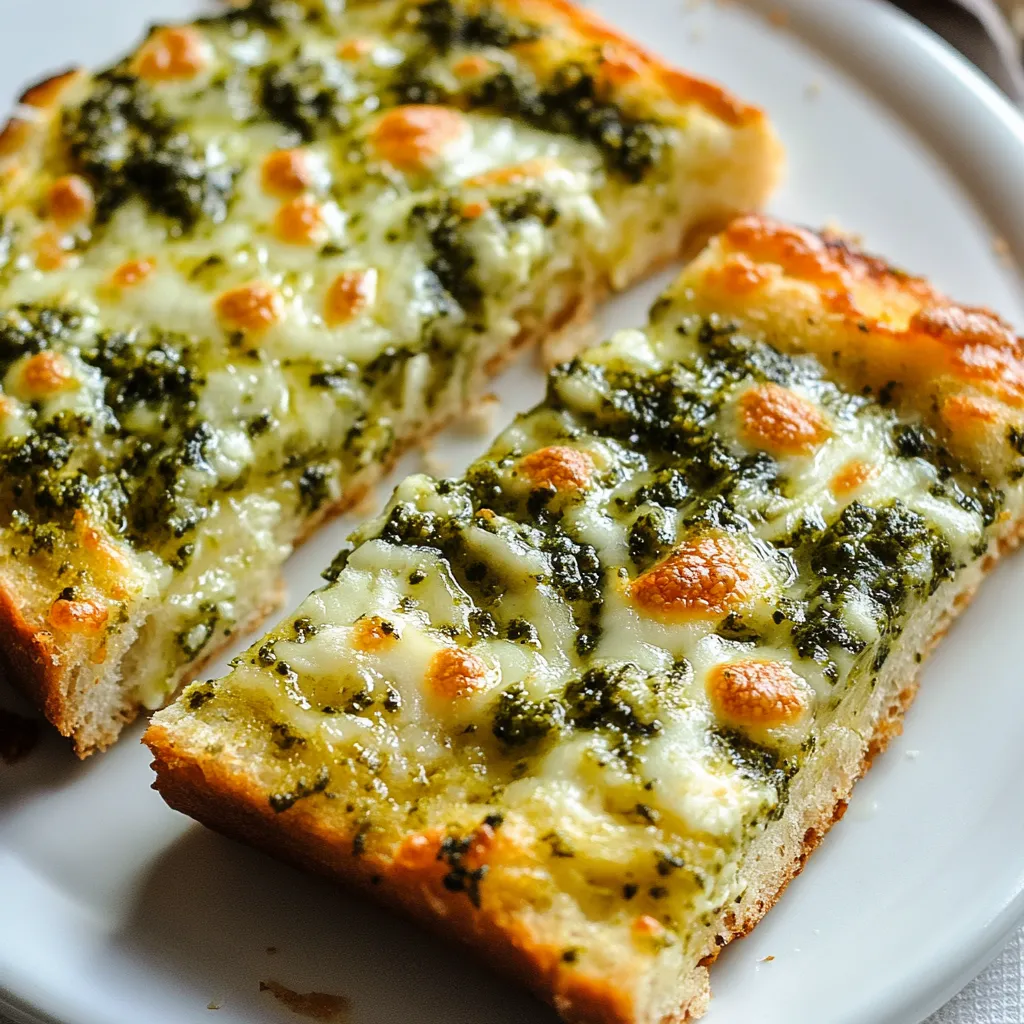 Cheesy Garlic Bread with Pesto