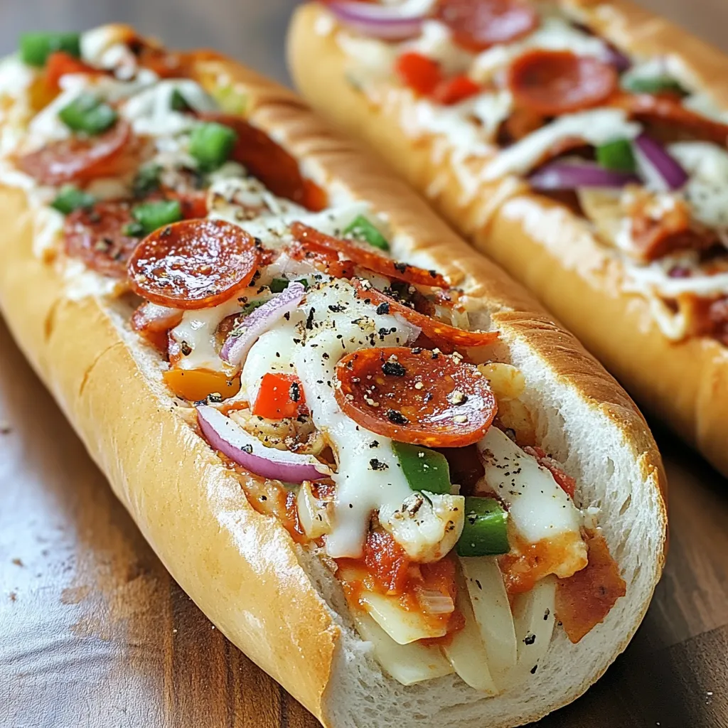 Two hot dogs with peppers and cheese.