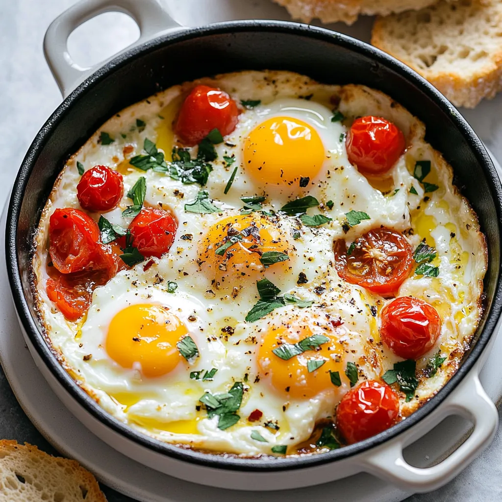 A bowl of eggs and tomatoes.