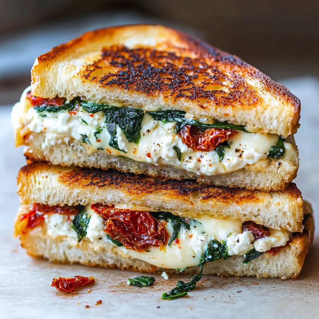 A sandwich with spinach and tomatoes.