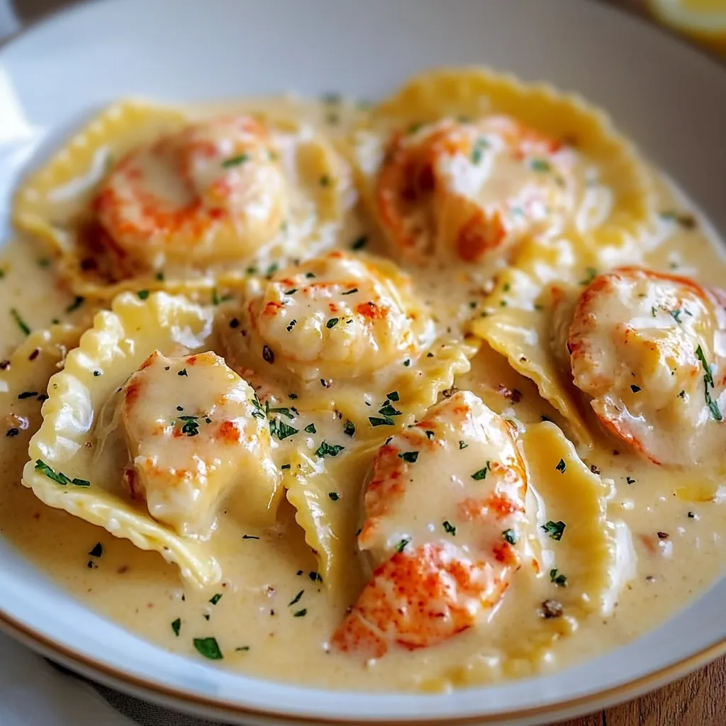A plate of shrimp and pasta.