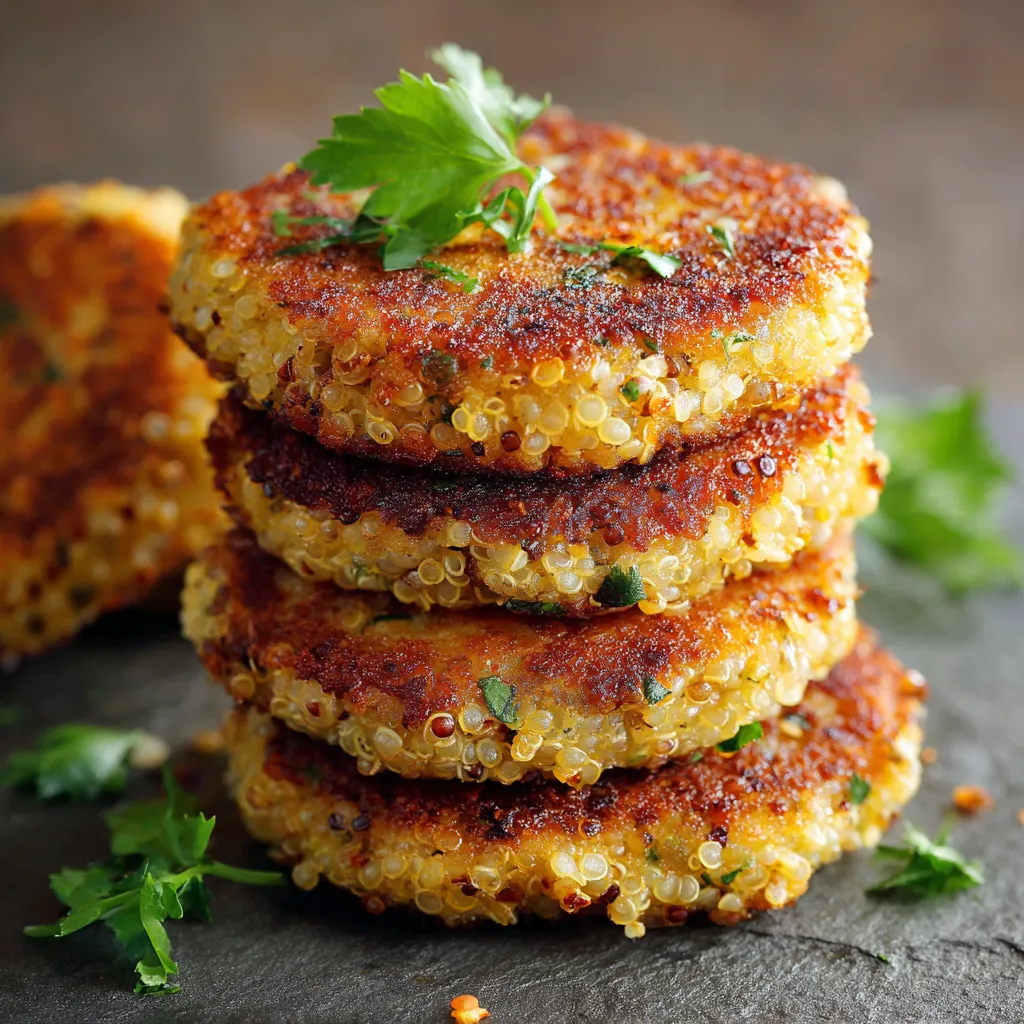 A stack of pancakes with herbs on top.