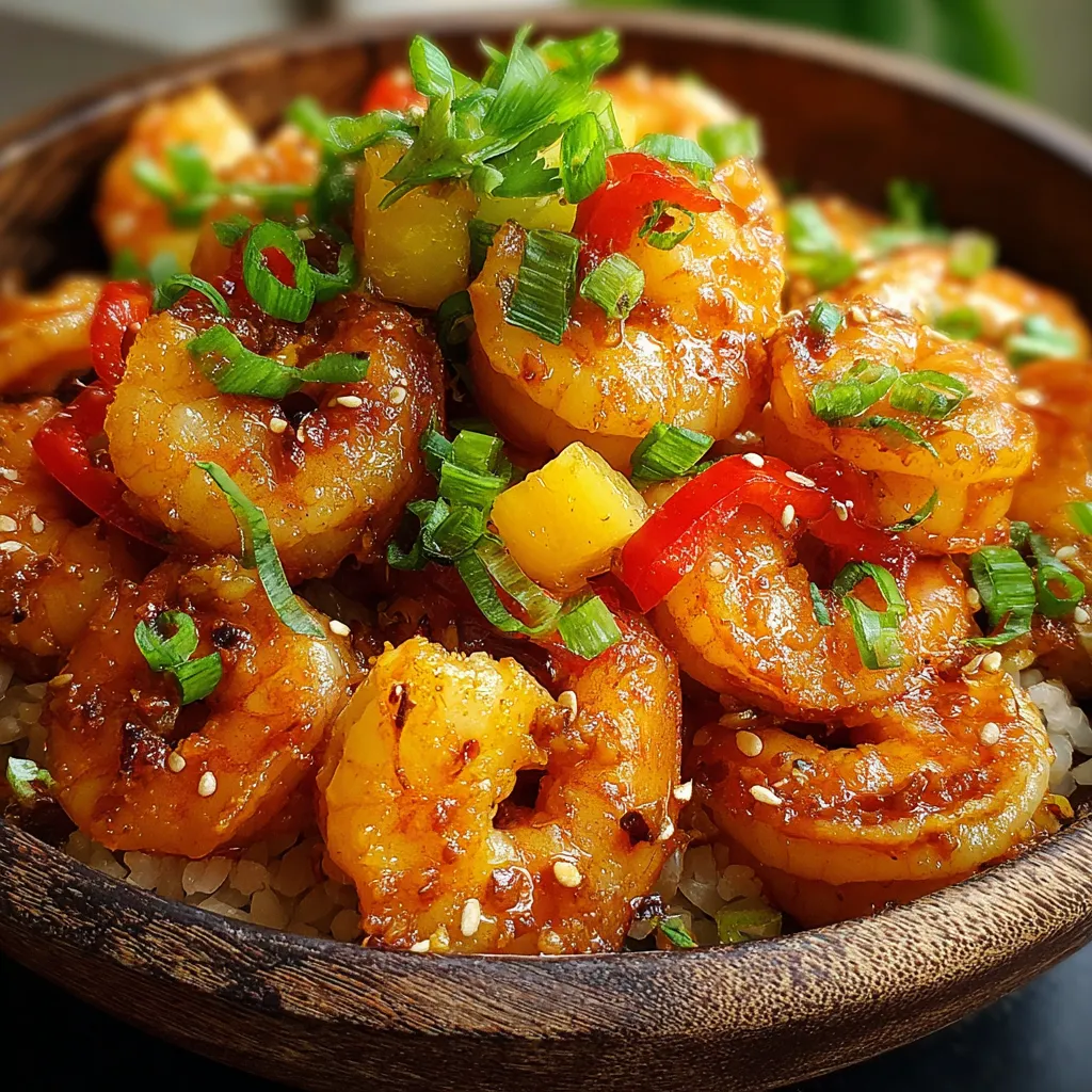 A bowl of shrimp with peppers and onions.