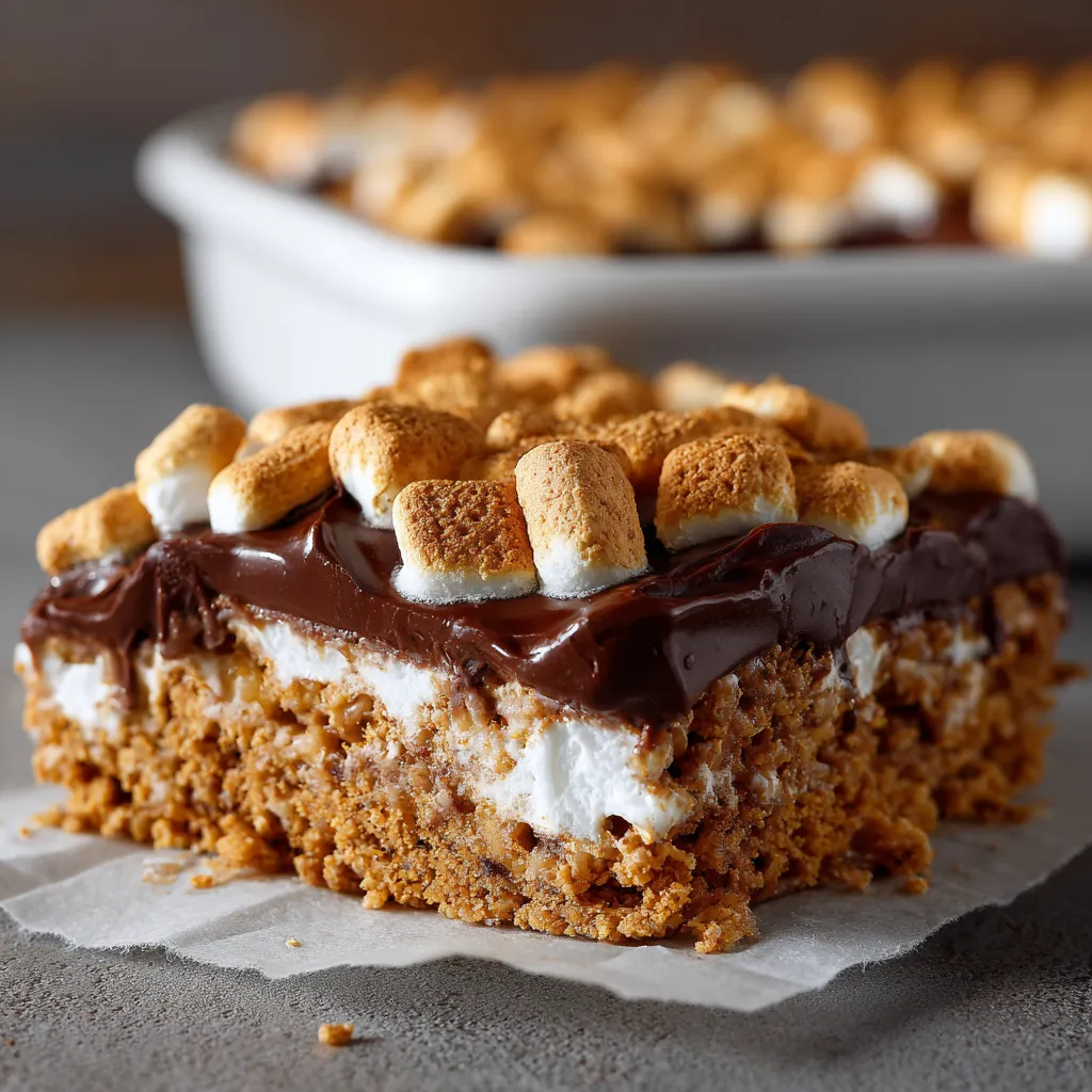 A chocolate cake with marshmallows on top.