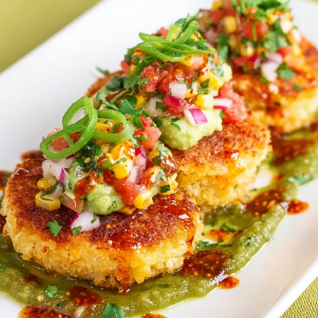 A plate of food with a green sauce.