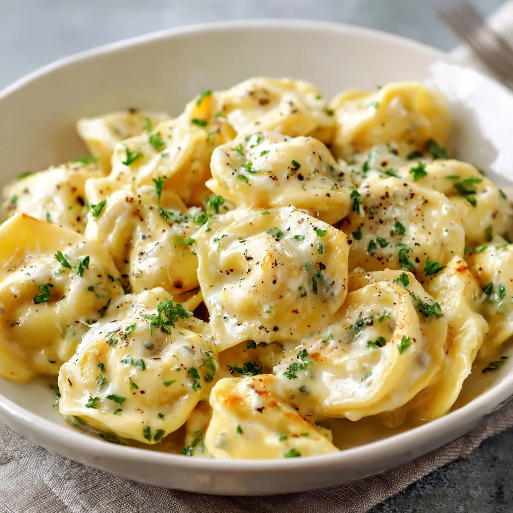 A bowl of pasta with cheese and herbs.