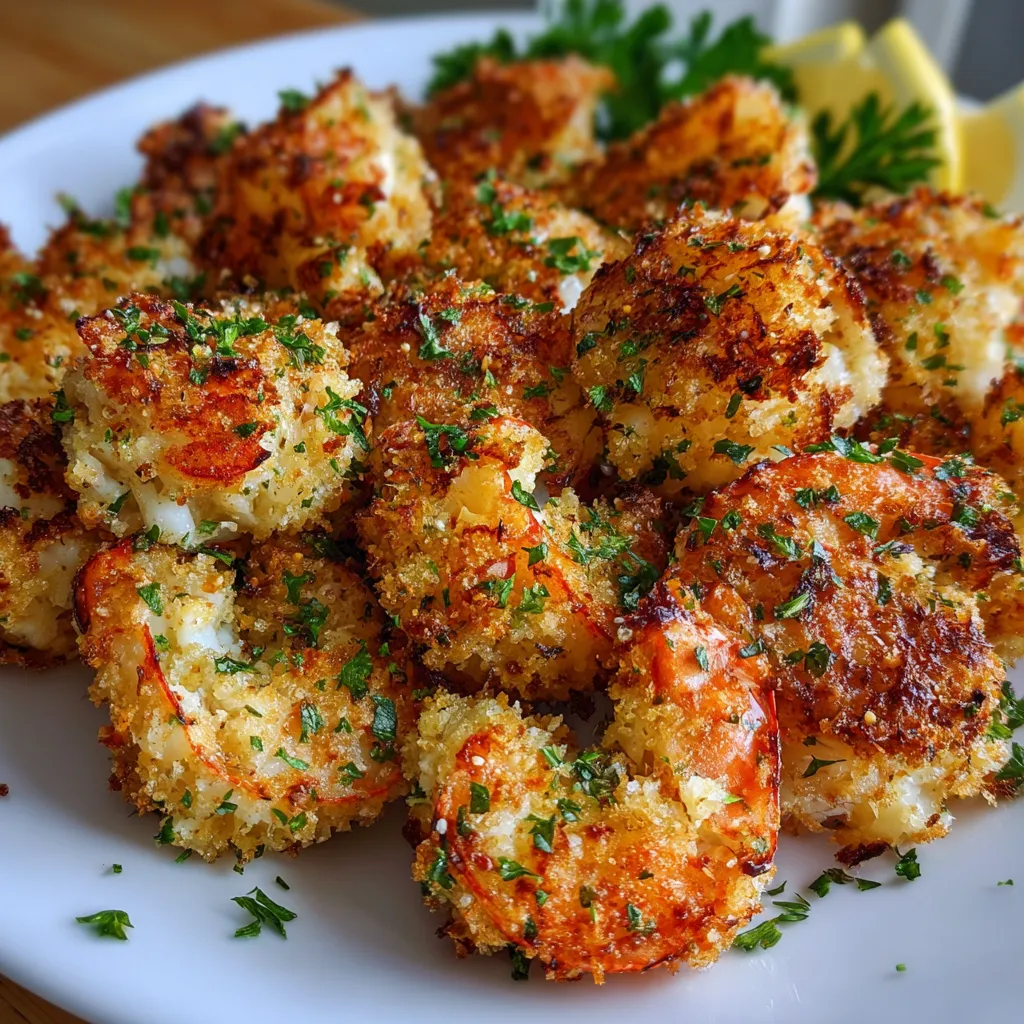 A plate of shrimp and chicken.