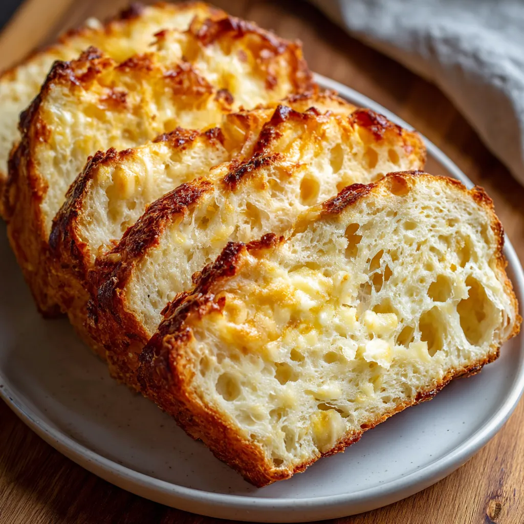 A plate of bread with cheese on it.