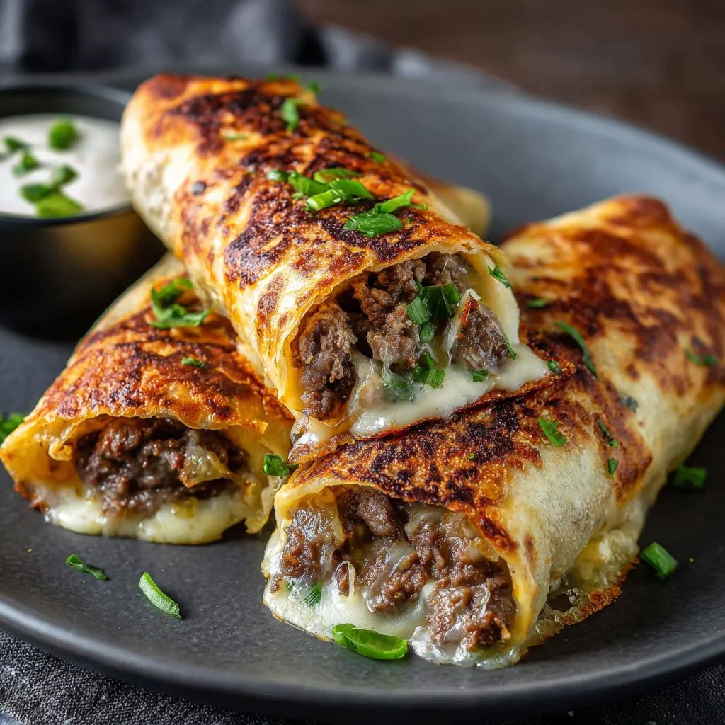 A plate of food with a sauce on the side.
