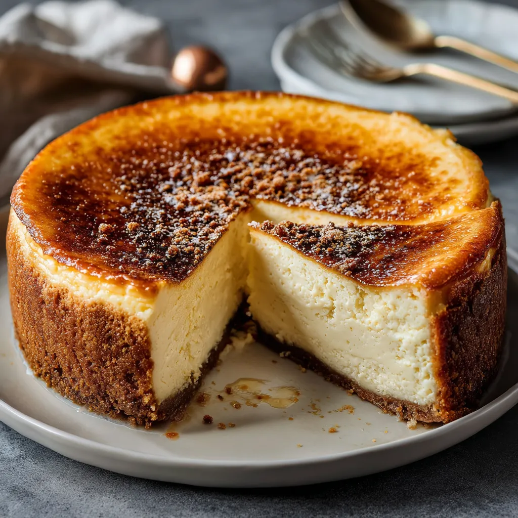 A slice of cheesecake on a plate.