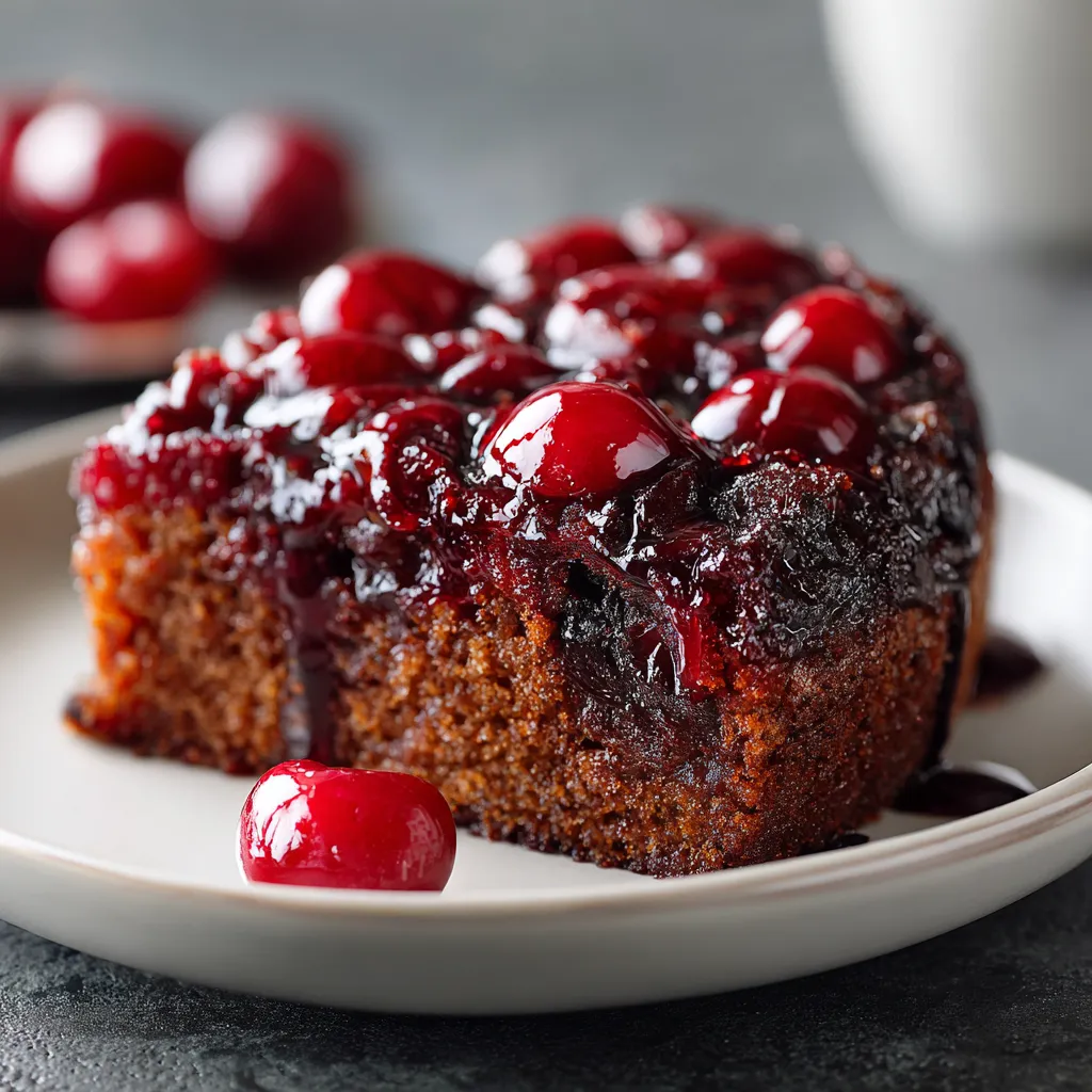 A slice of cake with cherries on top.