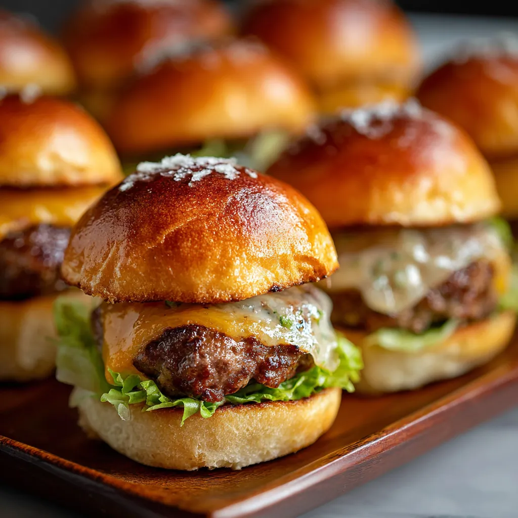 A plate of burgers with lettuce and cheese.