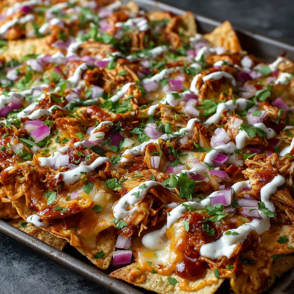 A pan of food with a white sauce on top.