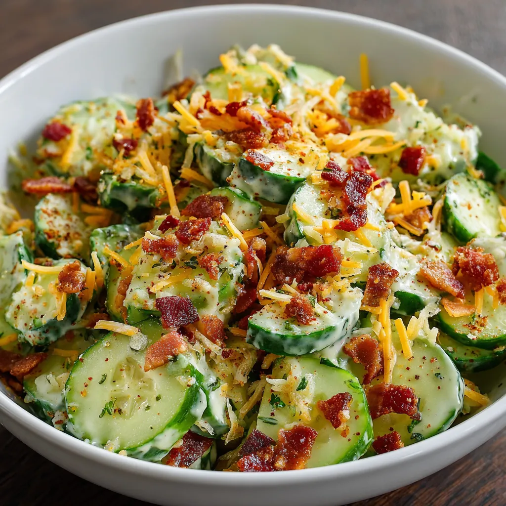 A bowl of food with cheese and bacon.