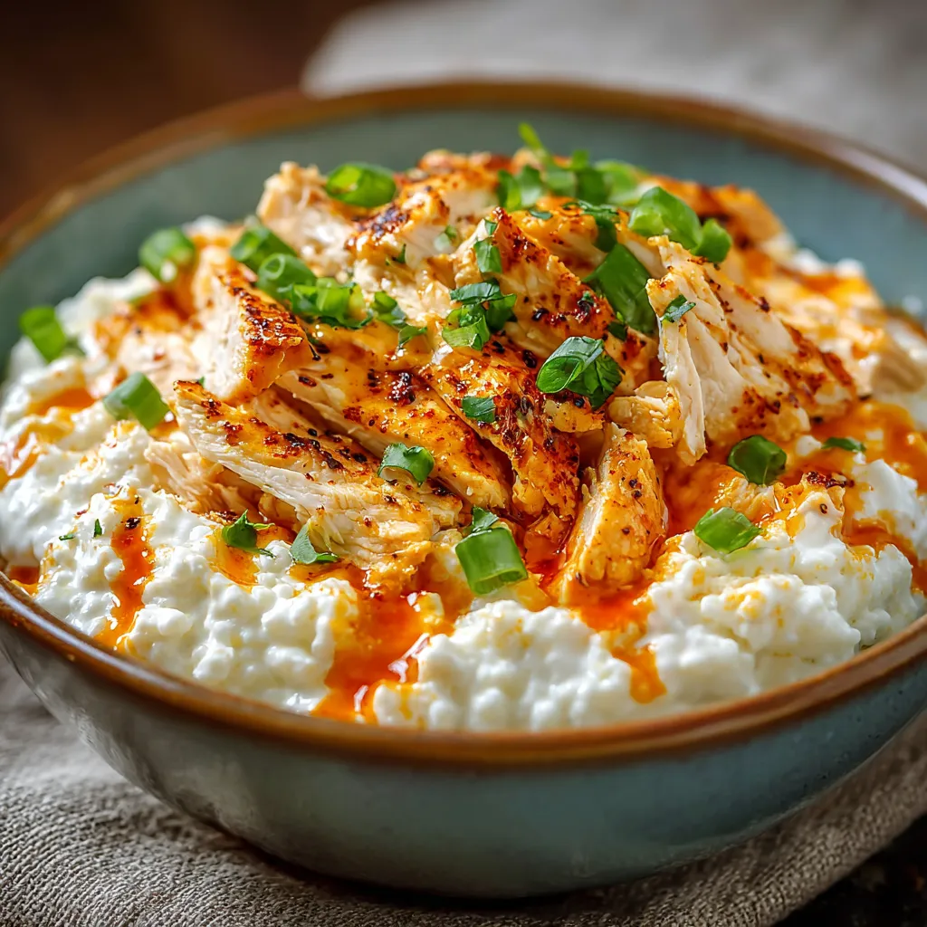 A bowl of food with chicken and vegetables.