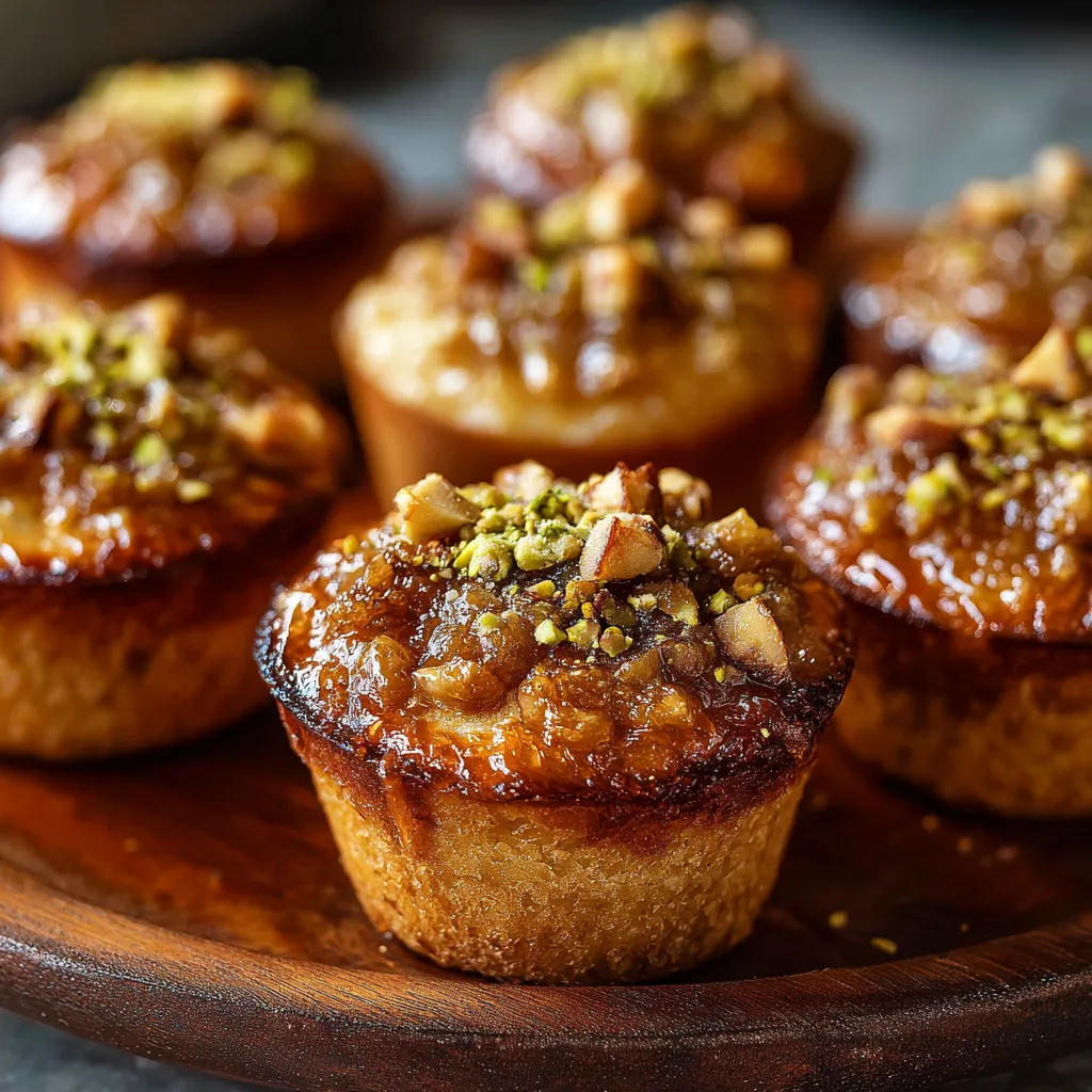 A plate of muffins with nuts on top.
