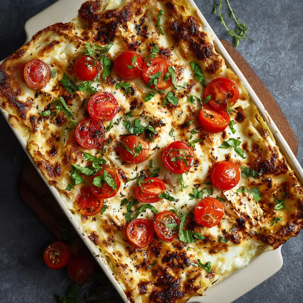A dish of food with tomatoes and cheese.