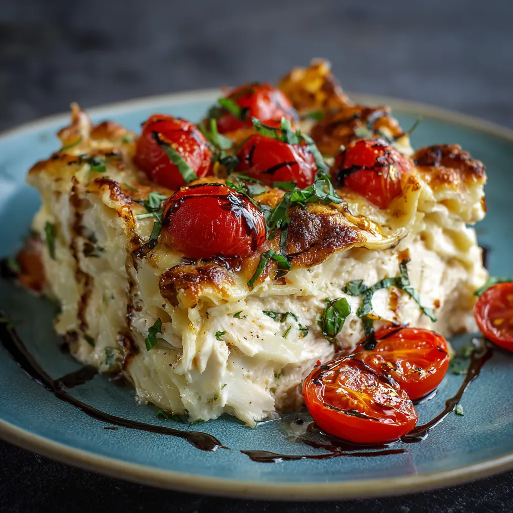 A plate of food with tomatoes and cheese.