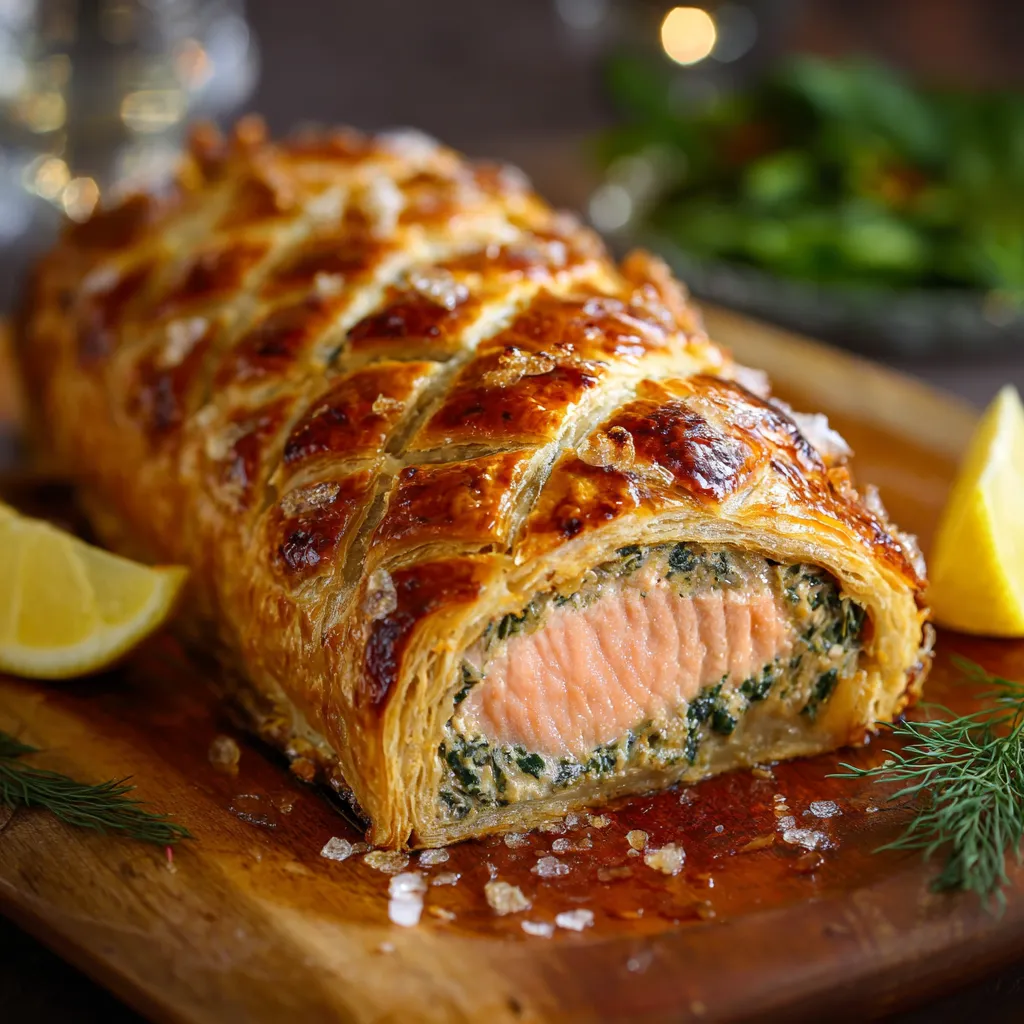 A pastry with fish inside.