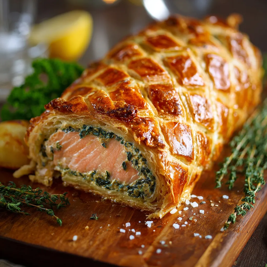 A pastry with fish inside.