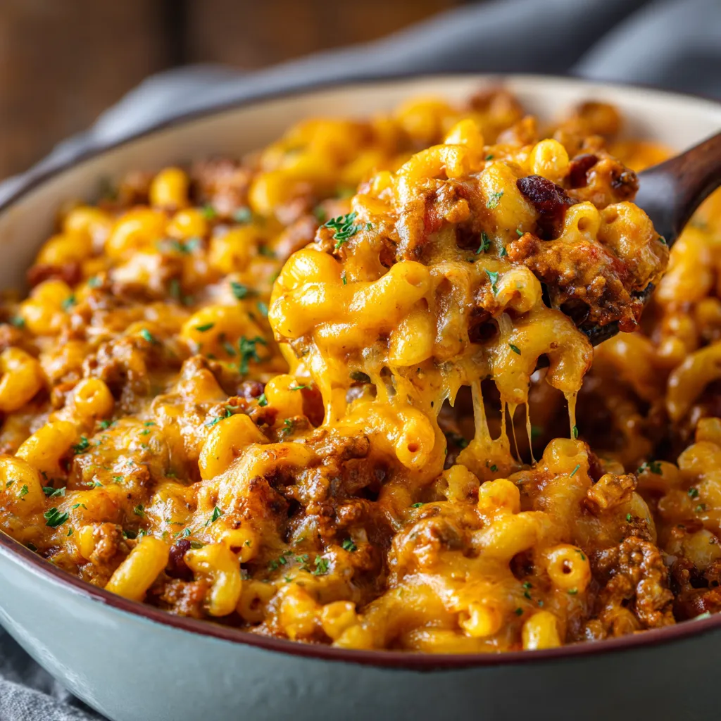A bowl of macaroni and cheese.