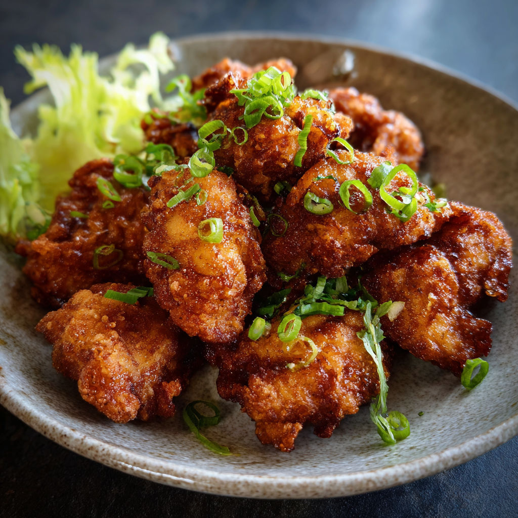 A plate of food with green onions on top.