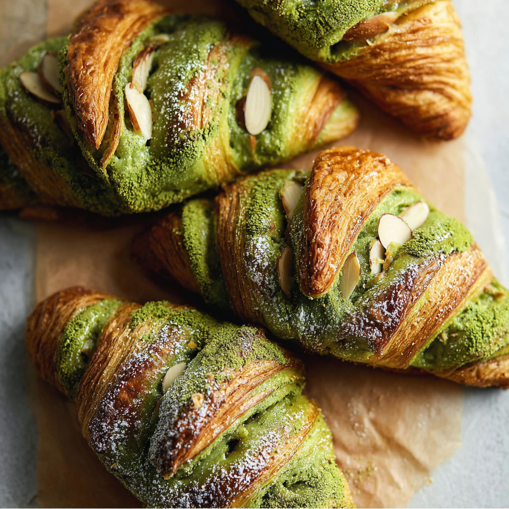 A close up of a pastry with almonds on top.