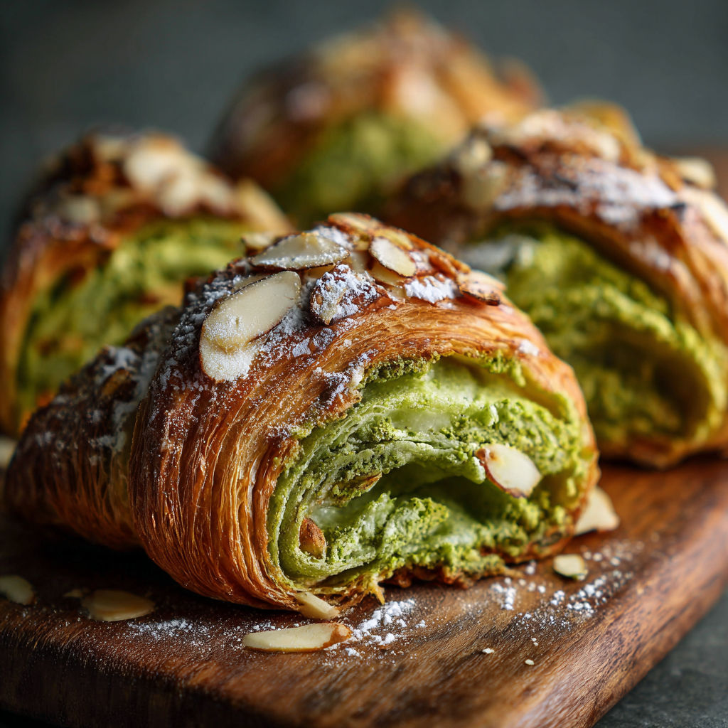 A pastry with almonds on top.