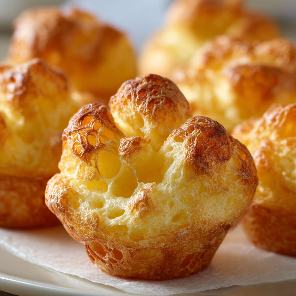 A plate of pastries with a yellow and brown color.