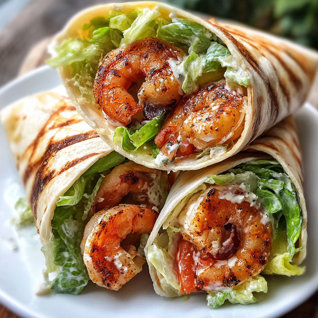 A white plate with a shrimp wrap on it.