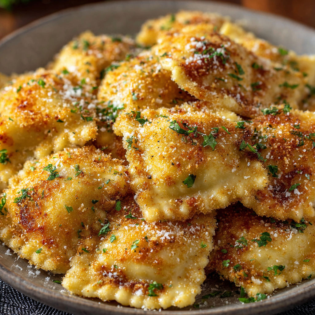 A plate of pasta with cheese and herbs.