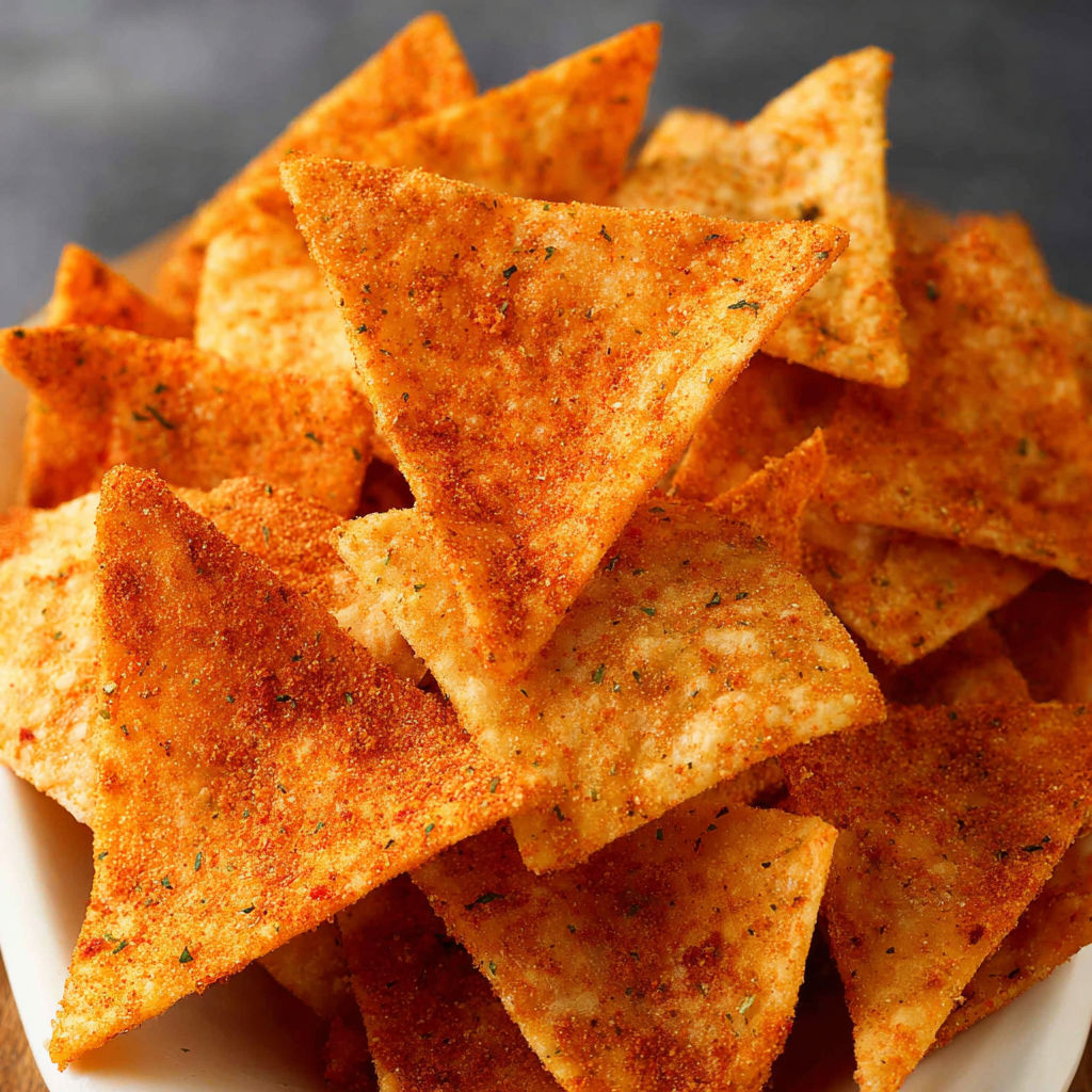A plate of Doritos with a spice mix on top.