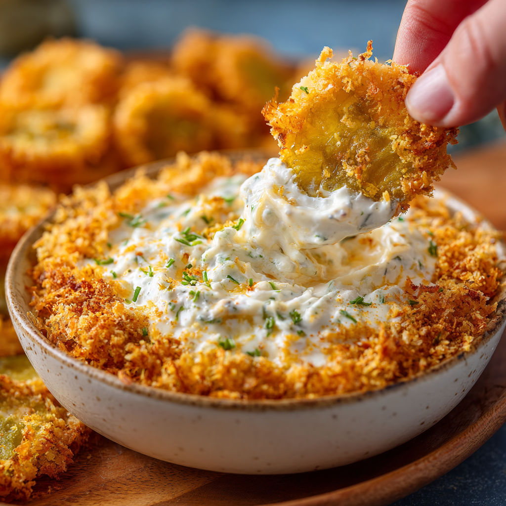 A hand is dipping into a bowl of food.