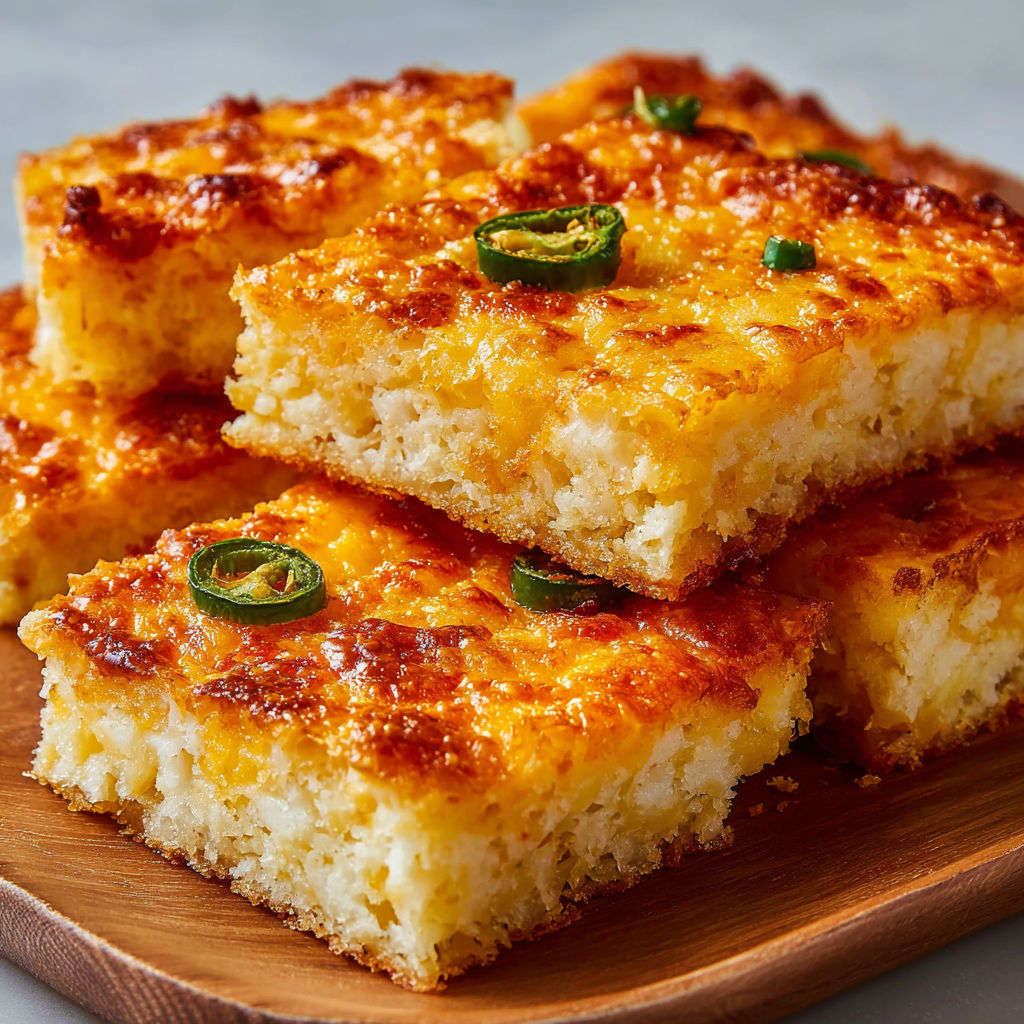 A slice of cake with jalapenos on top.