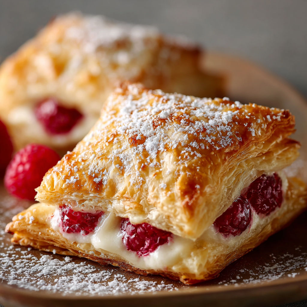 A plate of food with a raspberry on top.
