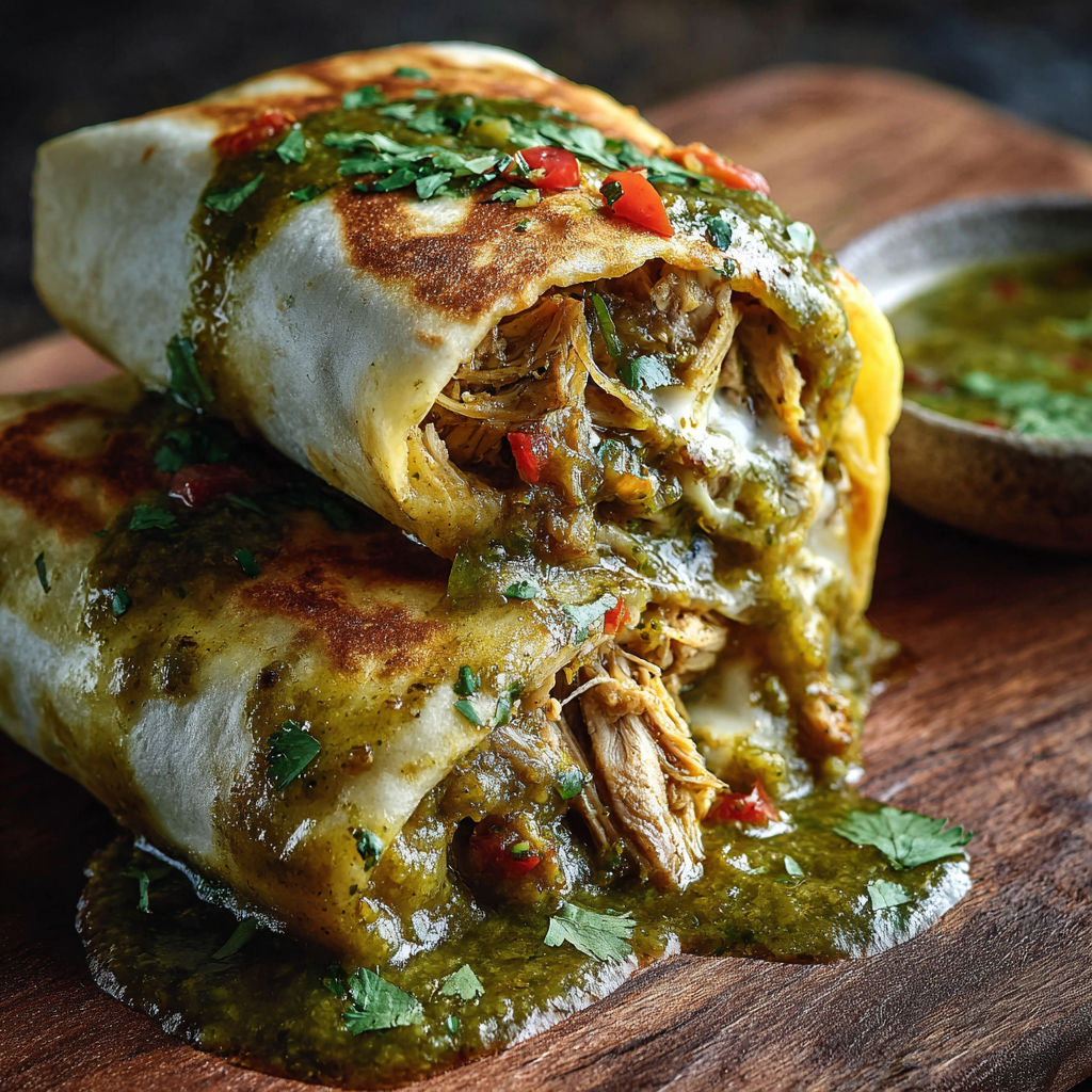 A delicious chili verde hatch burrito.