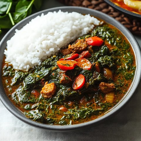 A bowl of soup with rice and meat.