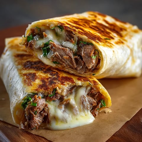 A burrito with meat and cheese.