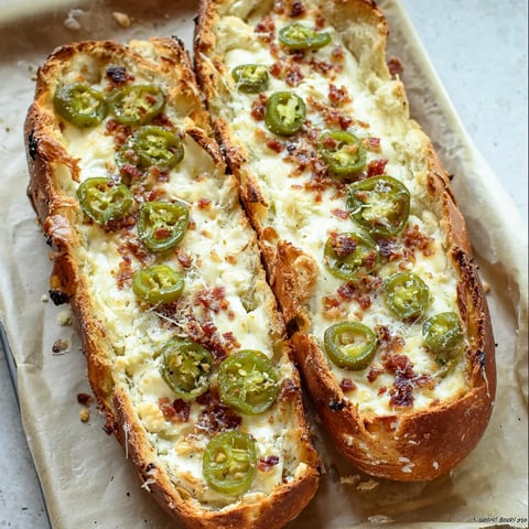 Two slices of bread with jalapenos on top.