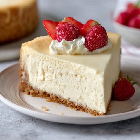 A slice of cake with strawberries on top.