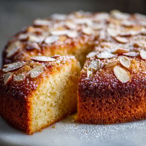A slice of Scandinavian almond cake.