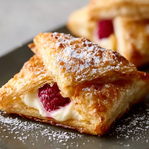 A pastry with raspberry cream cheese on top.