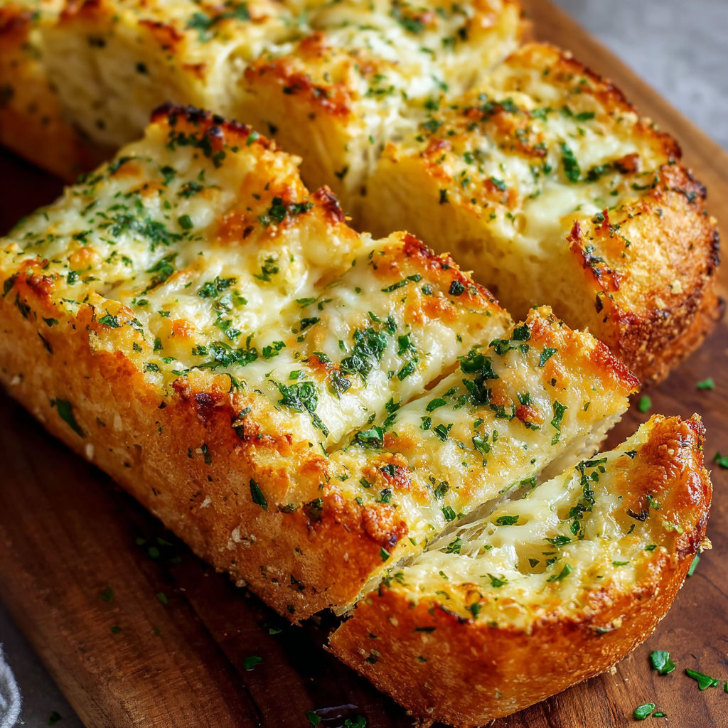 A slice of bread with cheese and herbs on it.