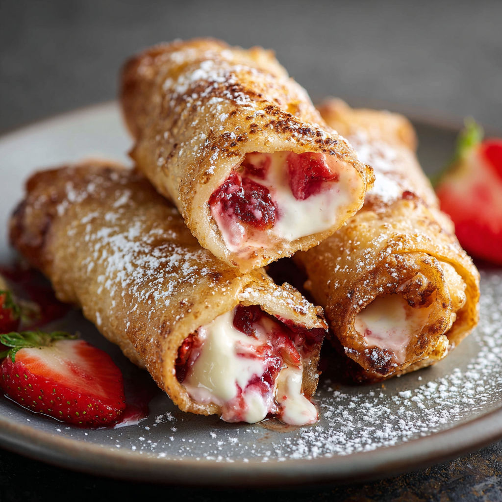 A plate of food with a strawberry and a pastry.