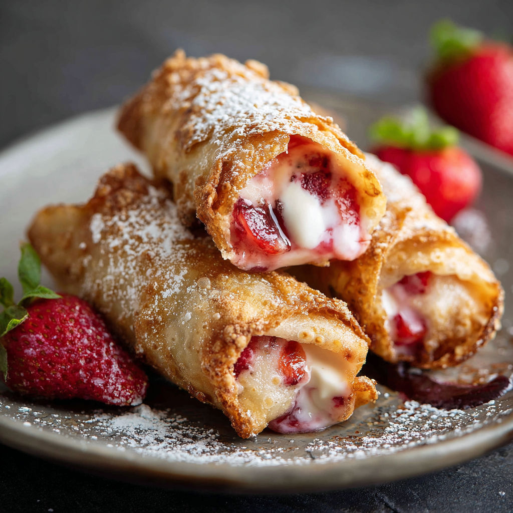 A pastry with strawberries and whipped cream.