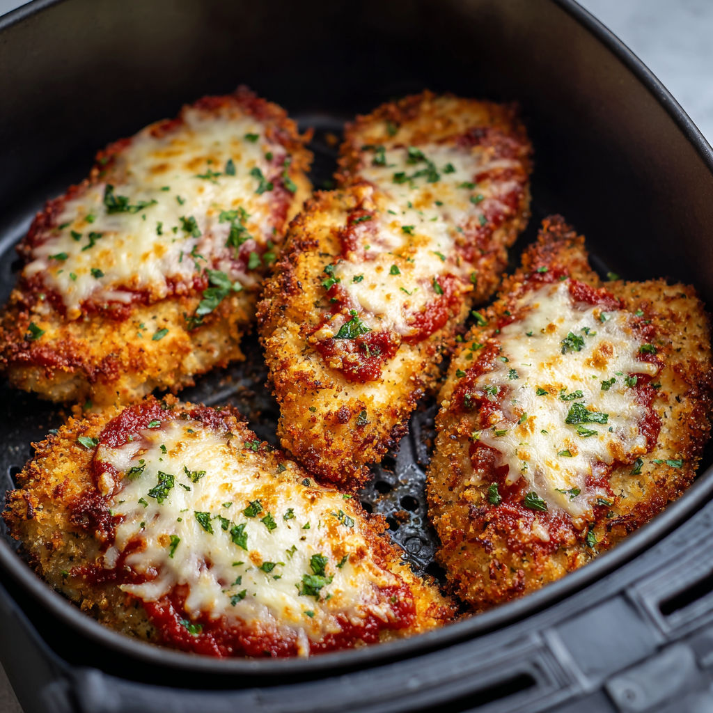 A pan of chicken parmesan.