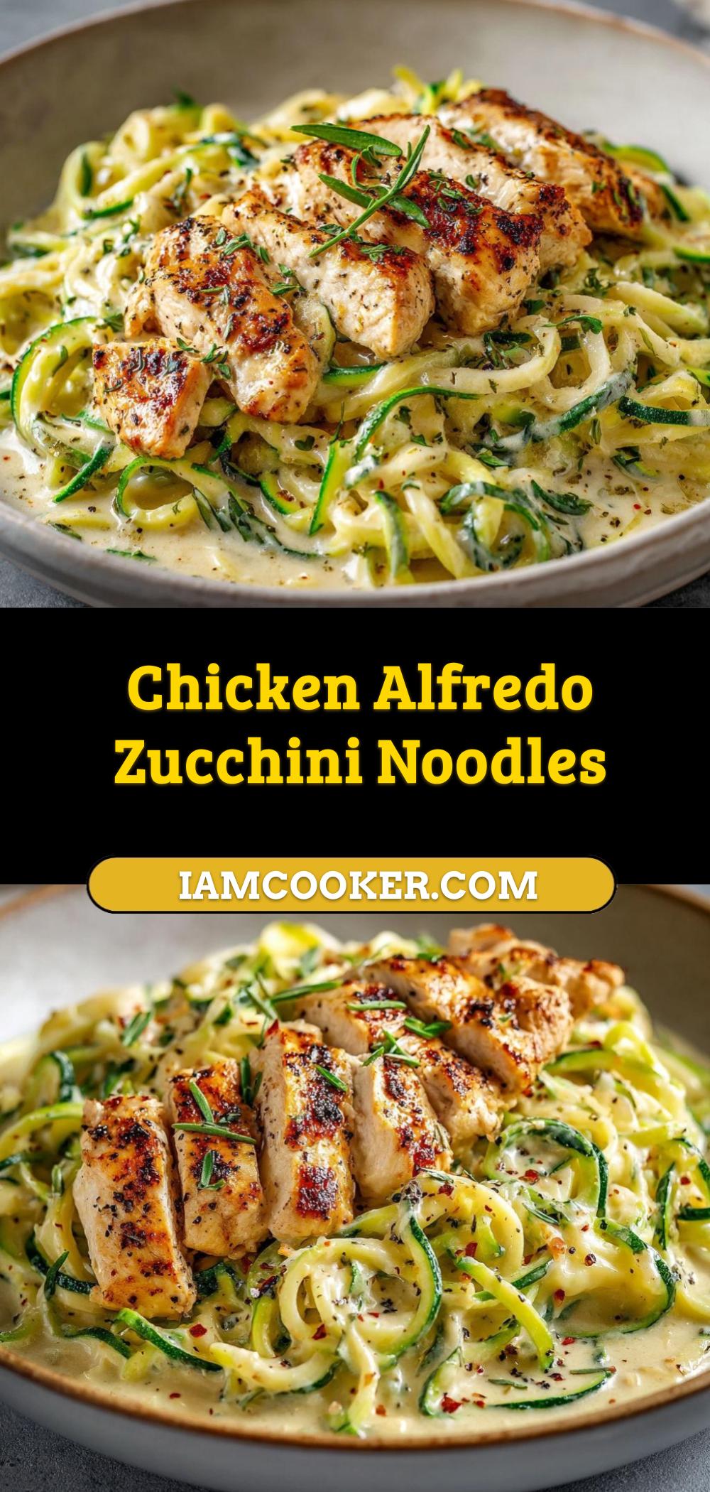 Creamy Chicken Alfredo with Zucchini Noodles in Parmesan Sauce - Iam Cooker