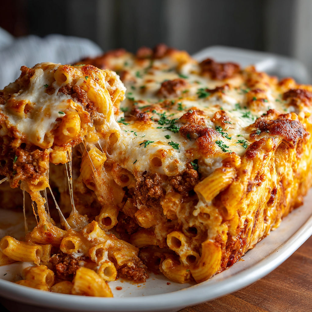 A close up of a delicious lasagna.