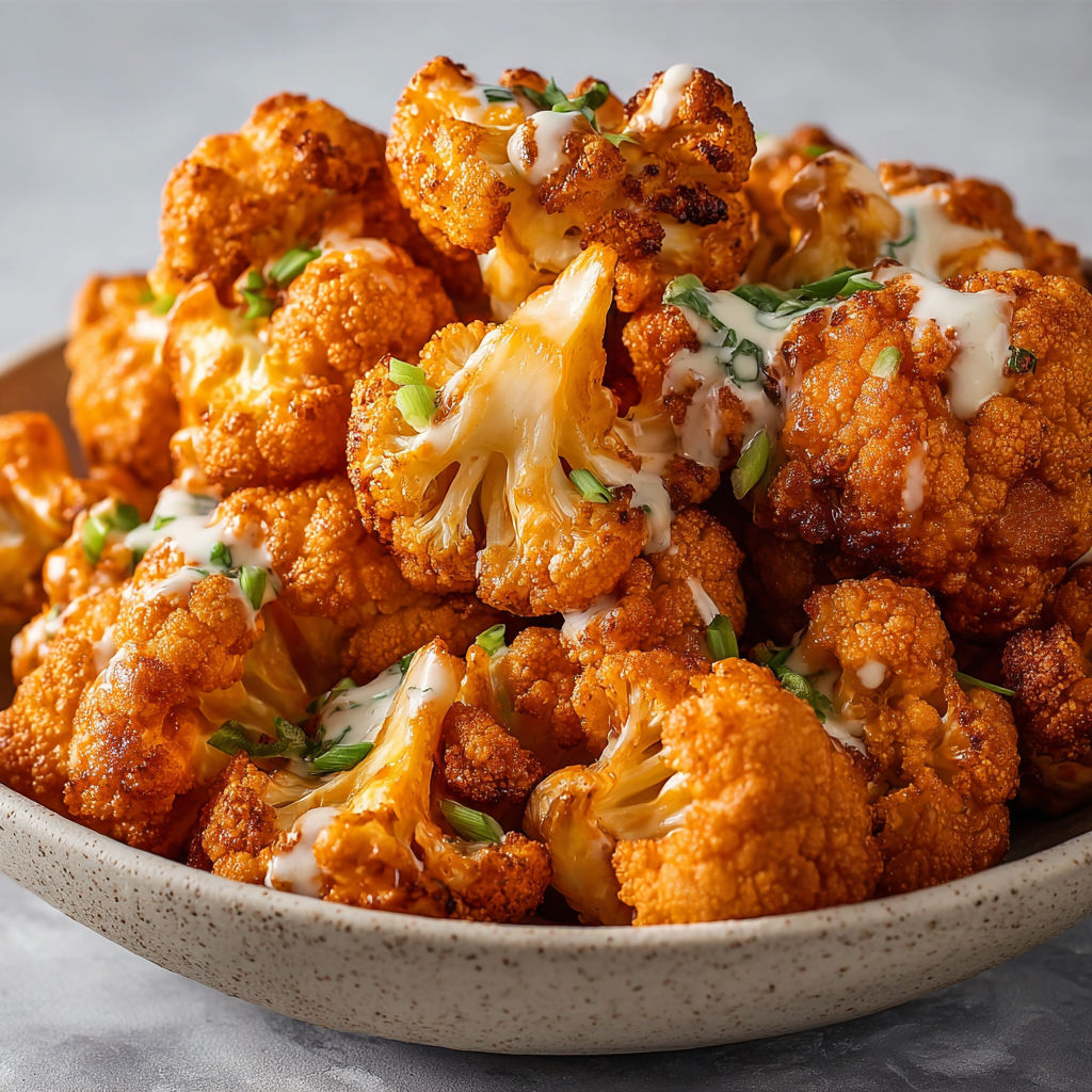 A bowl of cauliflower with cheese and herbs.